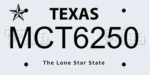 MCT6250 Texas License Plate