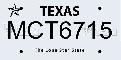 MCT6715 Texas License Plate