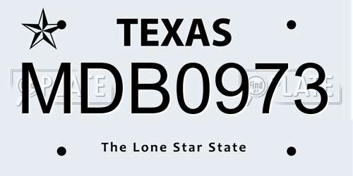 MDB0973 Texas License Plate