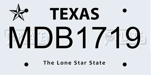 MDB1719 Texas License Plate