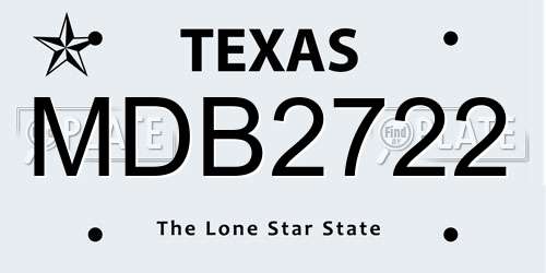 MDB2722 Texas License Plate