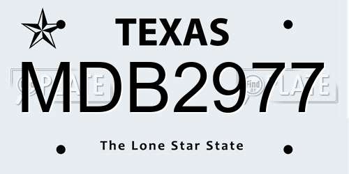 MDB2977 Texas License Plate