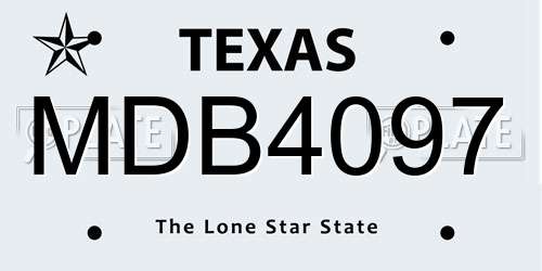 MDB4097 Texas License Plate