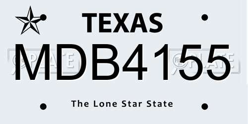 MDB4155 Texas License Plate