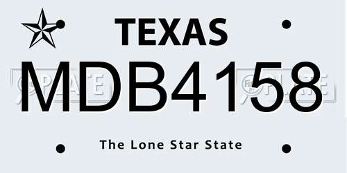 MDB4158 Texas License Plate