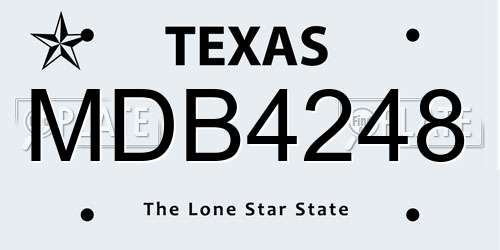 MDB4248 Texas License Plate
