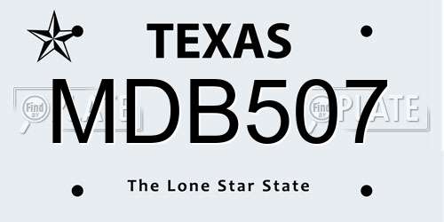 MDB507 Texas License Plate