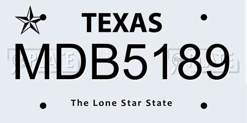 MDB5189 Texas License Plate
