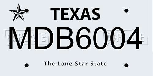 MDB6004 Texas License Plate