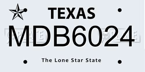 MDB6024 Texas License Plate