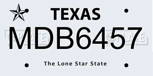 MDB6457 Texas License Plate