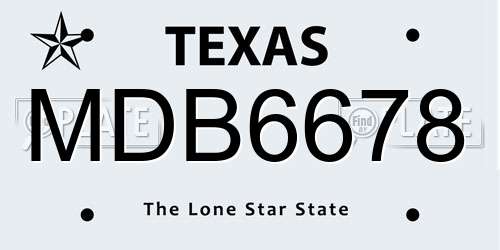 MDB6678 Texas License Plate