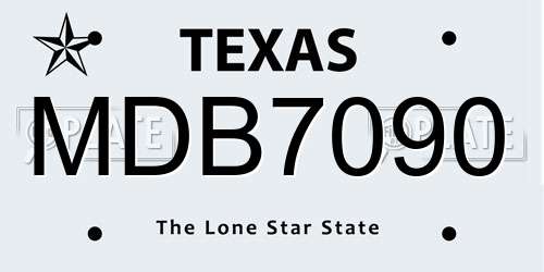 MDB7090 Texas License Plate