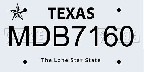 MDB7160 Texas License Plate