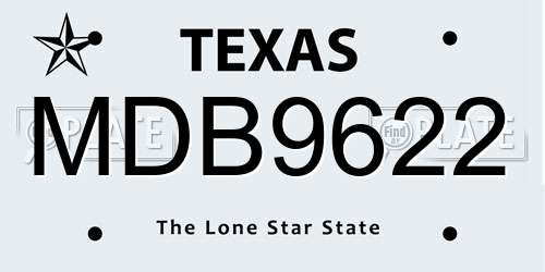 MDB9622 Texas License Plate