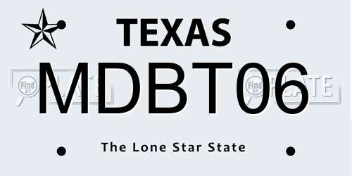 MDBT06 Texas License Plate