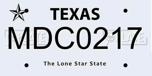 MDC0217 Texas License Plate