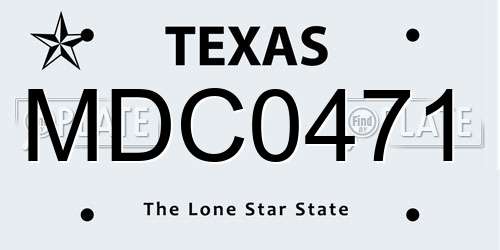 MDC0471 Texas License Plate