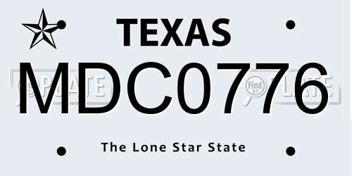 MDC0776 Texas License Plate