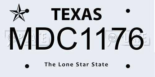 MDC1176 Texas License Plate