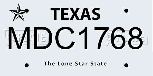 MDC1768 Texas License Plate