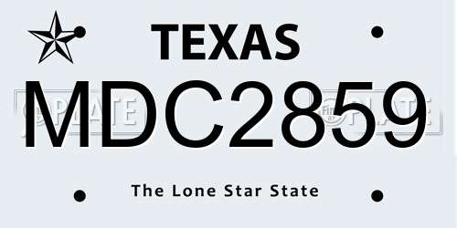 MDC2859 Texas License Plate