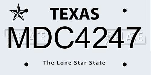 MDC4247 Texas License Plate