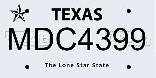 MDC4399 Texas License Plate