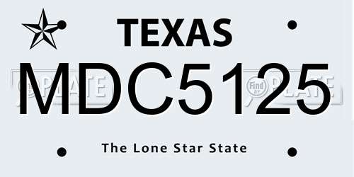 MDC5125 Texas License Plate