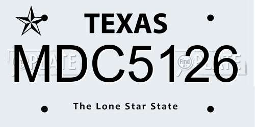 MDC5126 Texas License Plate