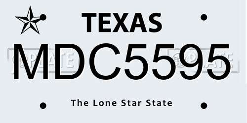 MDC5595 Texas License Plate