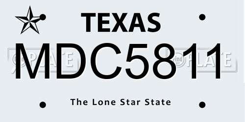 MDC5811 Texas License Plate