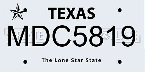 MDC5819 Texas License Plate
