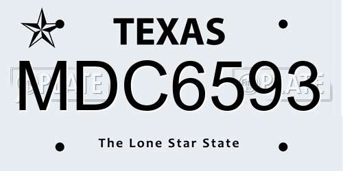 MDC6593 Texas License Plate