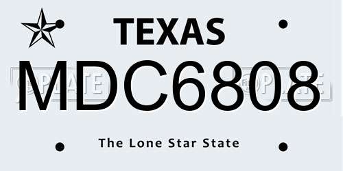 MDC6808 Texas License Plate