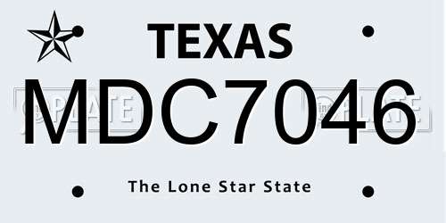 MDC7046 Texas License Plate
