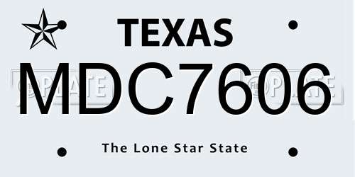 MDC7606 Texas License Plate