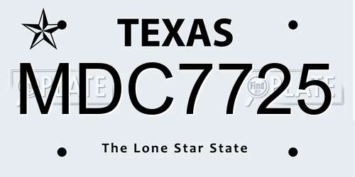MDC7725 Texas License Plate