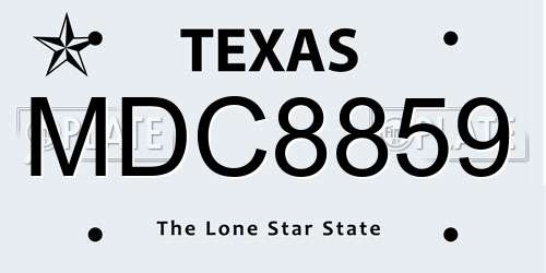 MDC8859 Texas License Plate