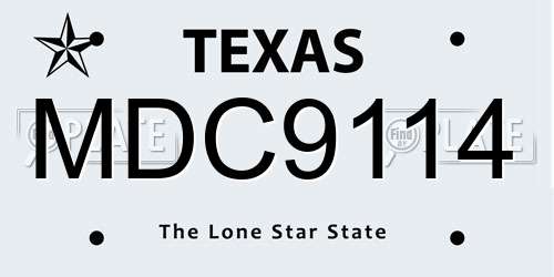 MDC9114 Texas License Plate