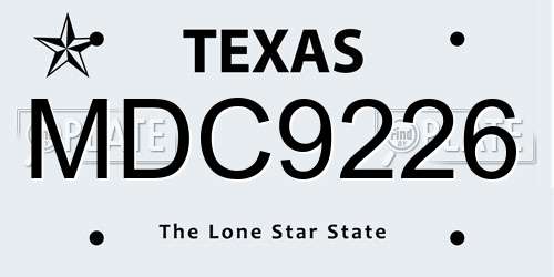 MDC9226 Texas License Plate