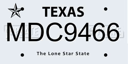 MDC9466 Texas License Plate