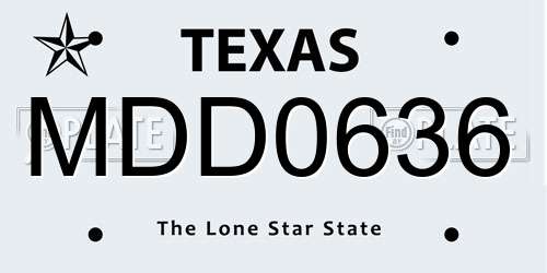 MDD0636 Texas License Plate