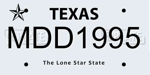 MDD1995 Texas License Plate