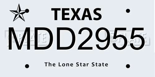 MDD2955 Texas License Plate