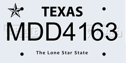 MDD4163 Texas License Plate