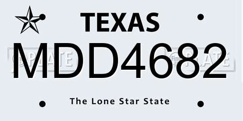 MDD4682 Texas License Plate