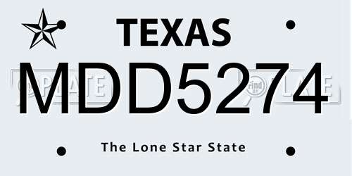 MDD5274 Texas License Plate