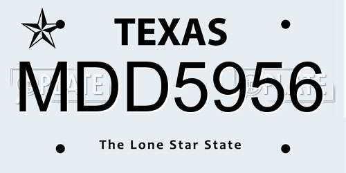 MDD5956 Texas License Plate