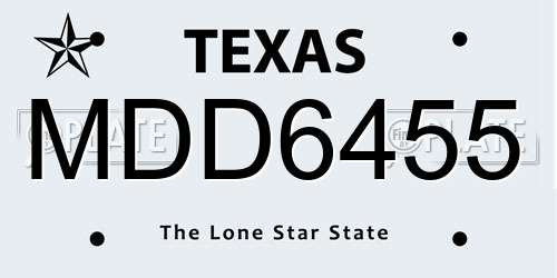 MDD6455 Texas License Plate